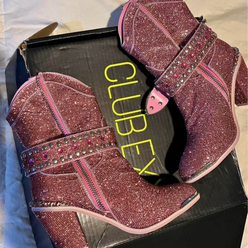 Pink Glitter Women's Boots SOLD